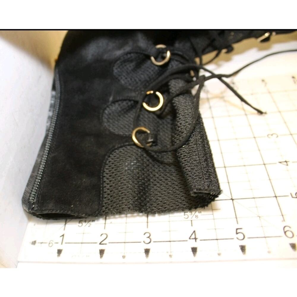 Sale❗️Dolce & Gabbana Italy Made Suede Mesh Peep Toe Stiletto Ankle Boots - Picture 12 of 16